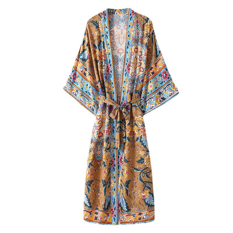 Bohemian Cotton Printed Cardigan Kimono